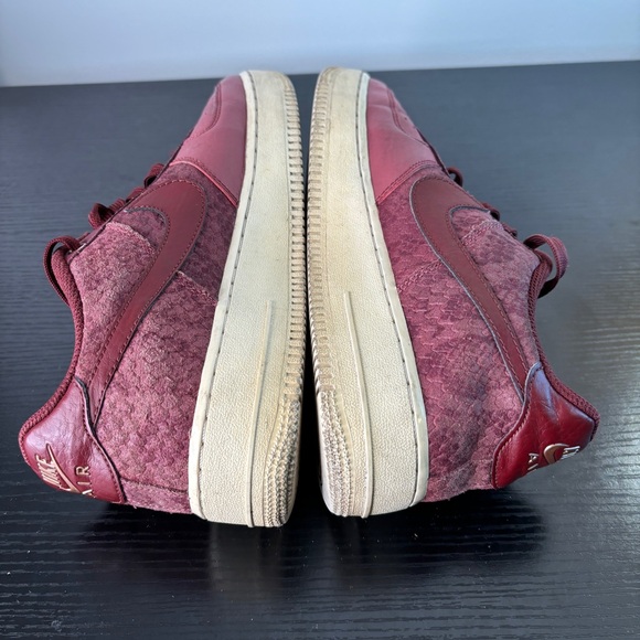 Nike Air Force 1 Low Size 6.5Y Port/Maroon Athletic Shoes Sneakers W/Croc Effect - Picture 8 of 11